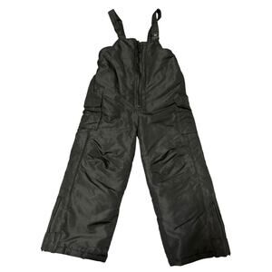 Snow Bibs Boy's Toddler's 4T Black Cargo Pockets Zip Front Winter Snow